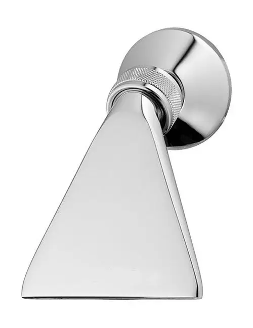 Kopfbrause in hochglänzendem Chrom, montiert an einer Wand. Das Design ist einfach und funktional, charakteristisch für die Marke HANSA.